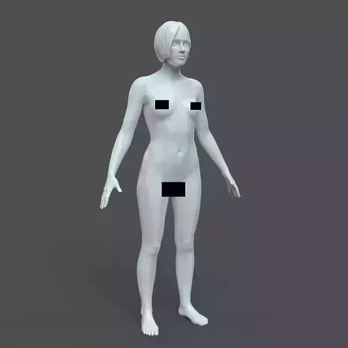 CAD Realistic Casual Woman Model with genital details F1P1D2V1 3D model