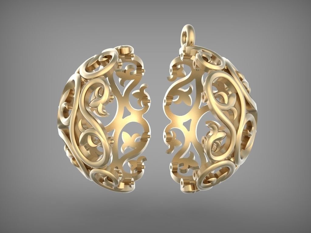 Earrings - Ball 3D print model_6