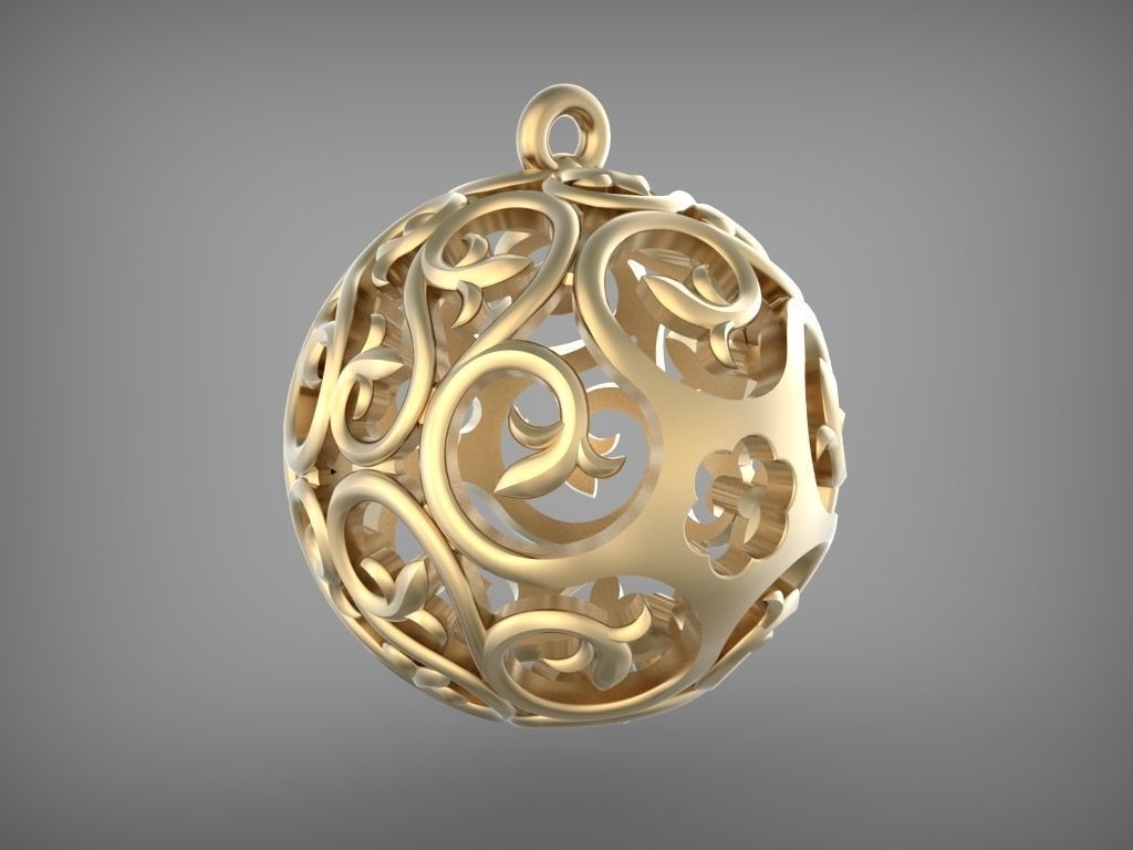 Earrings - Ball 3D print model_4