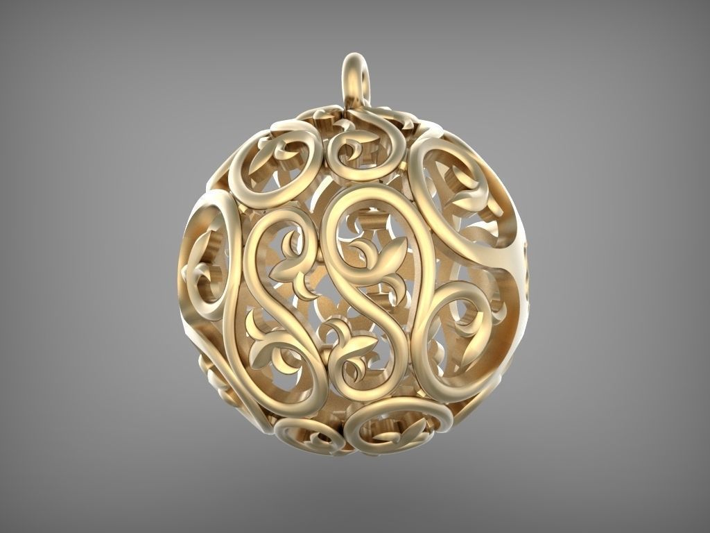 Earrings - Ball 3D print model_5