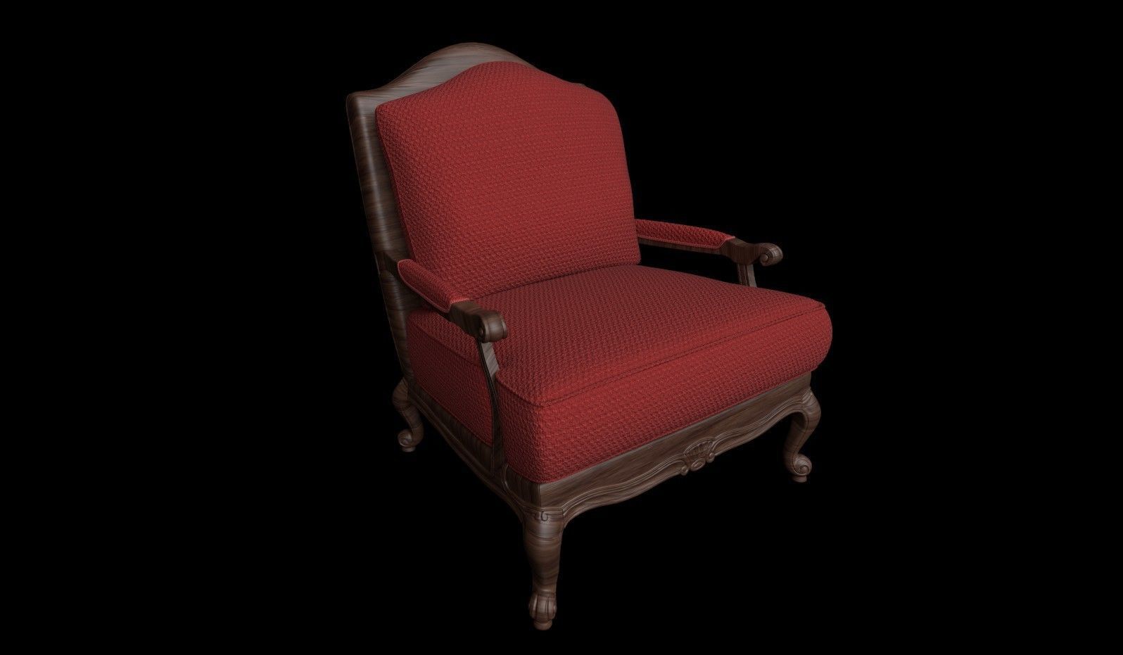 Antique armchair 3D model_1