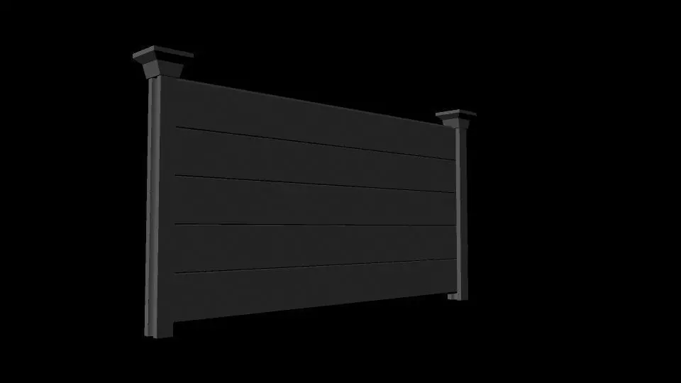 Boundary wall Low-poly 3D model_0