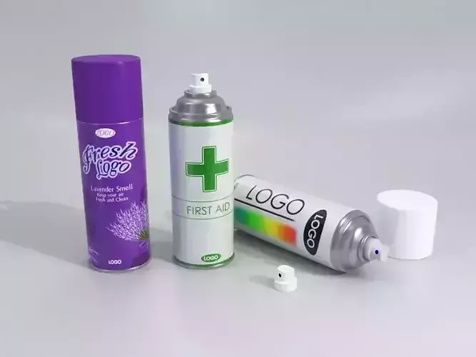 Spray Can Bomb Aerosol Set -  3D model