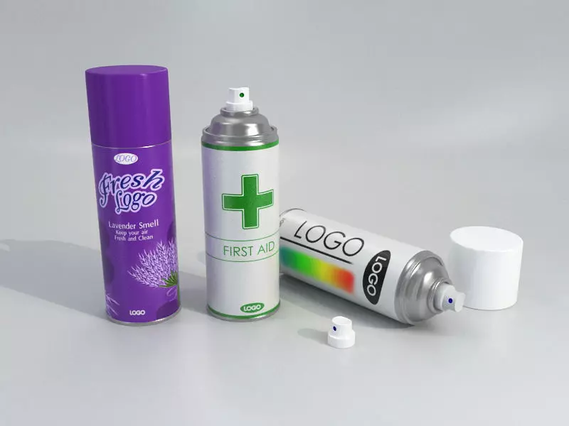 Spray Can Bomb Aerosol Set -  3D model_0