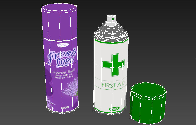 Spray Can Bomb Aerosol Set -  3D model_4