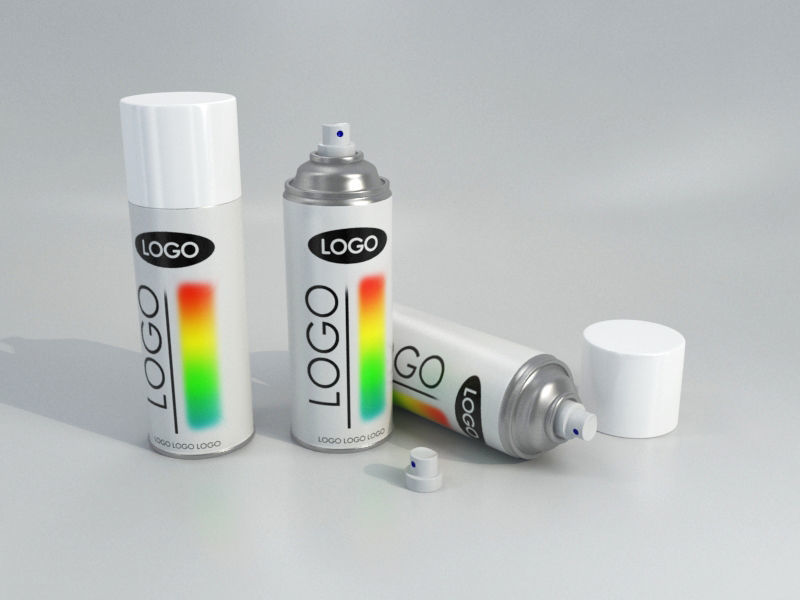 Spray Can Bomb Aerosol Set -  3D model_1