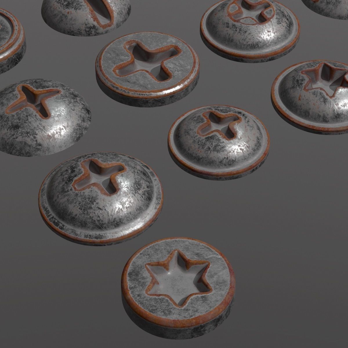 Screw Heads Collection 3D model_7