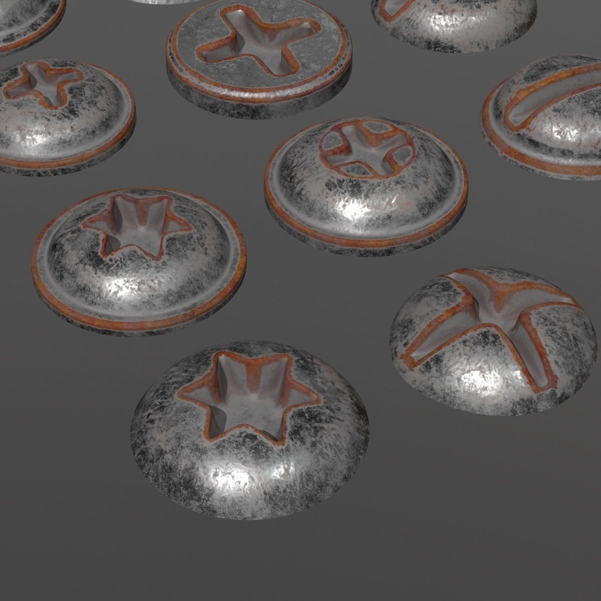 Screw Heads Collection 3D model_4