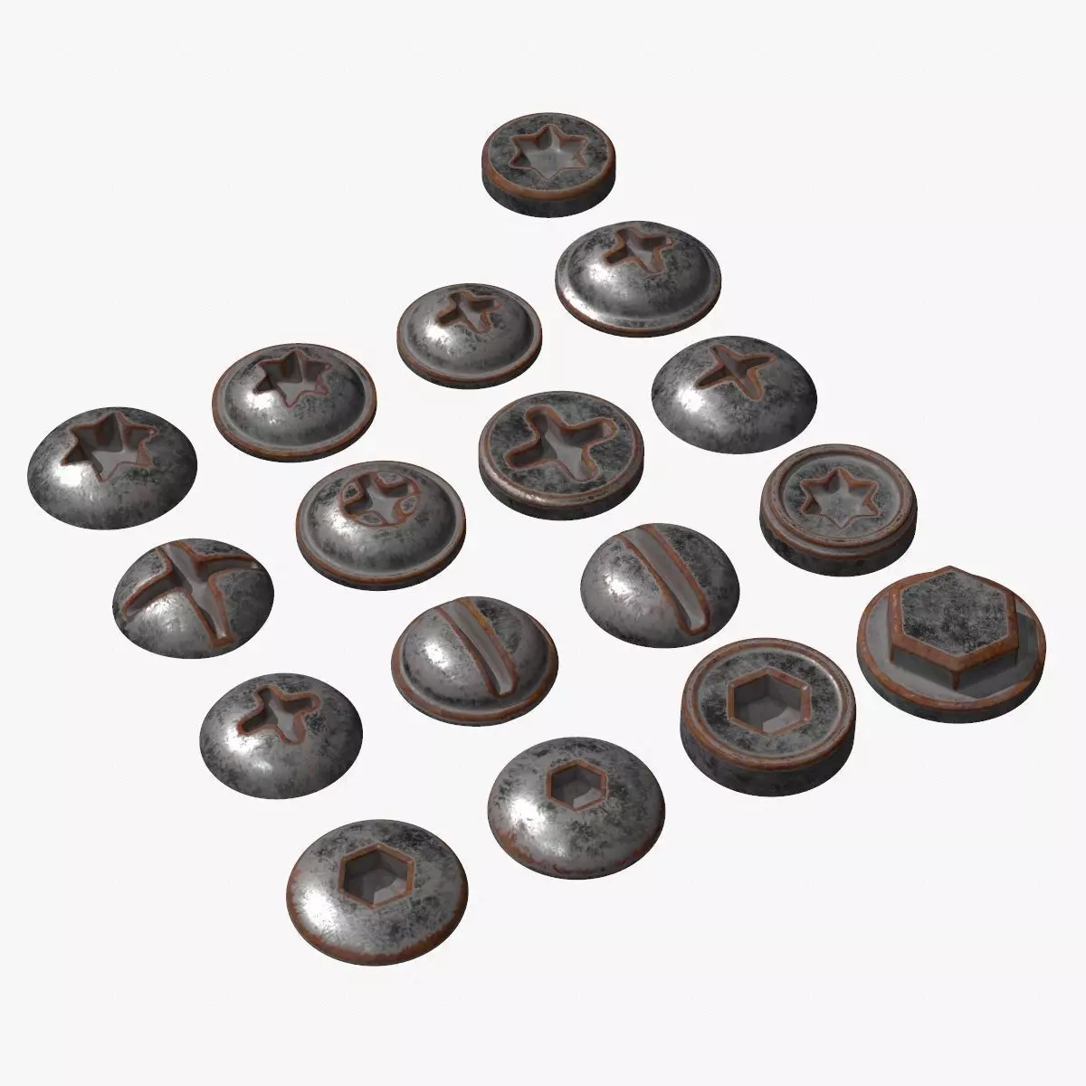 Screw Heads Collection 3D model_0