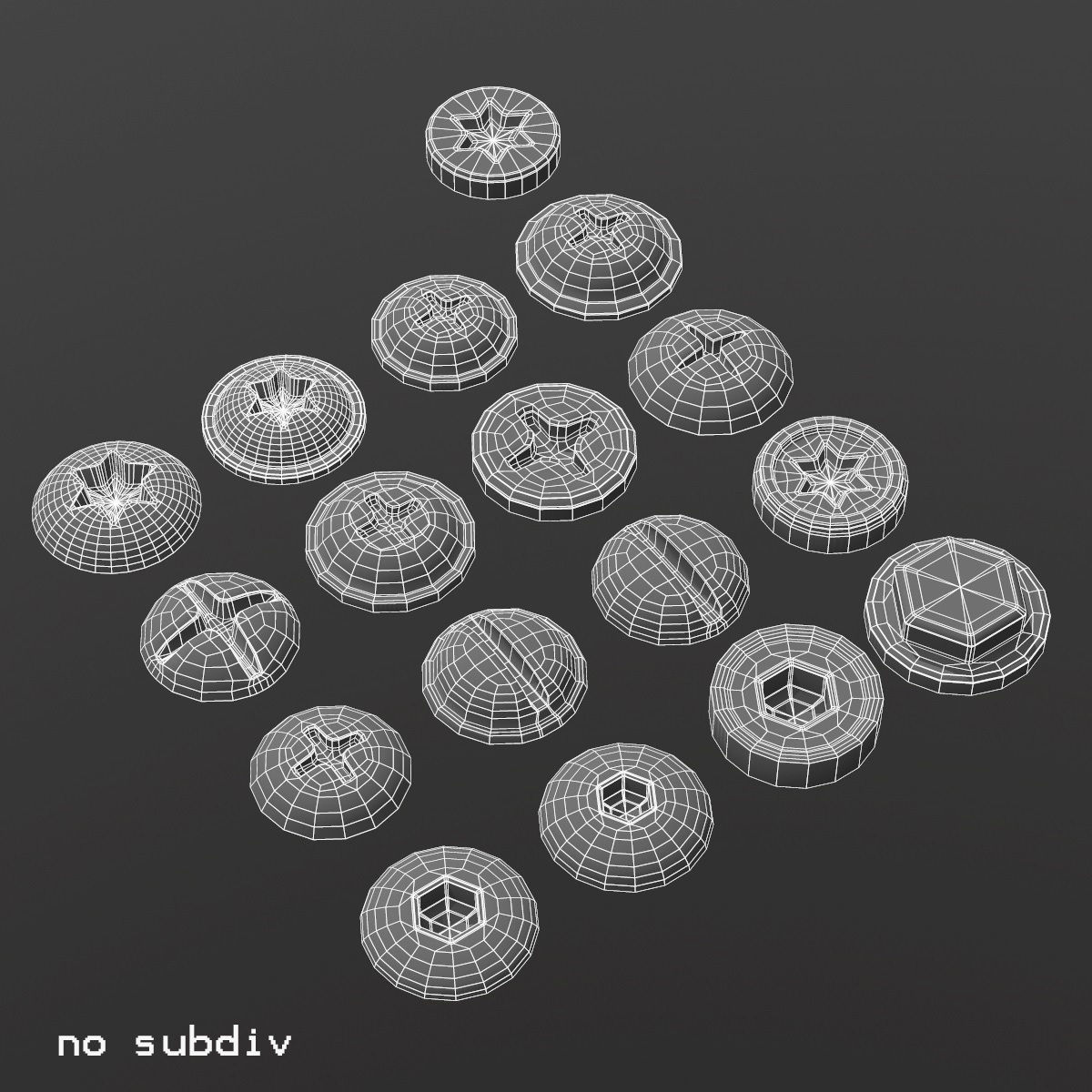 Screw Heads Collection 3D model_10