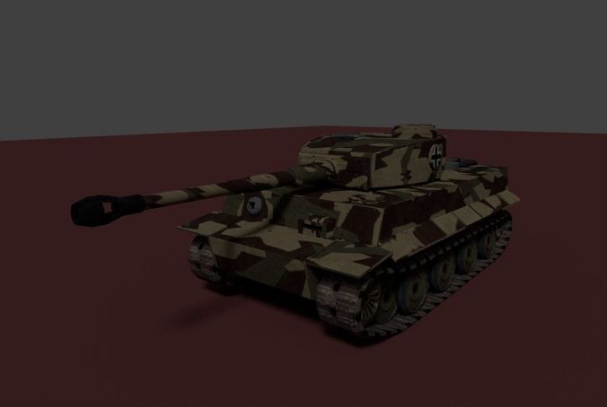 Tiger 1 Tank 3D Model with interiors Low-poly 3D model
