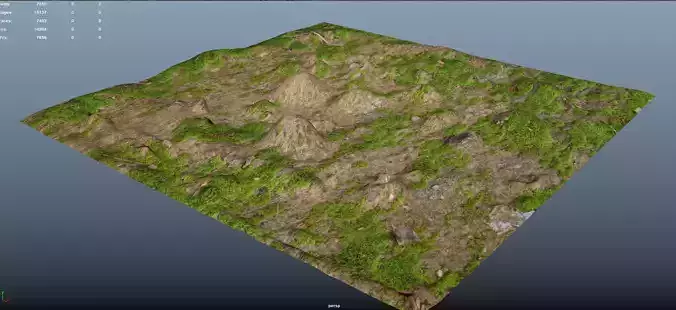 Terrrain 3D Model Fbx  With Textures Low-poly 3D model