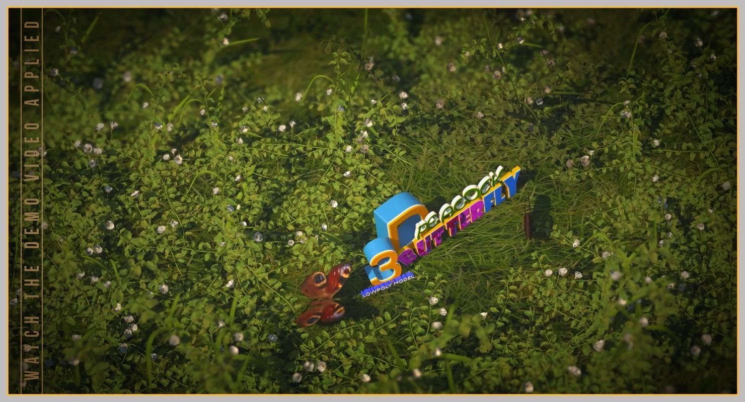 Peacock Butterfly Low-poly 3D model_38