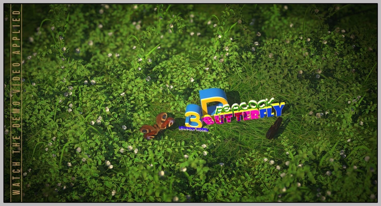 Peacock Butterfly Low-poly 3D model_27