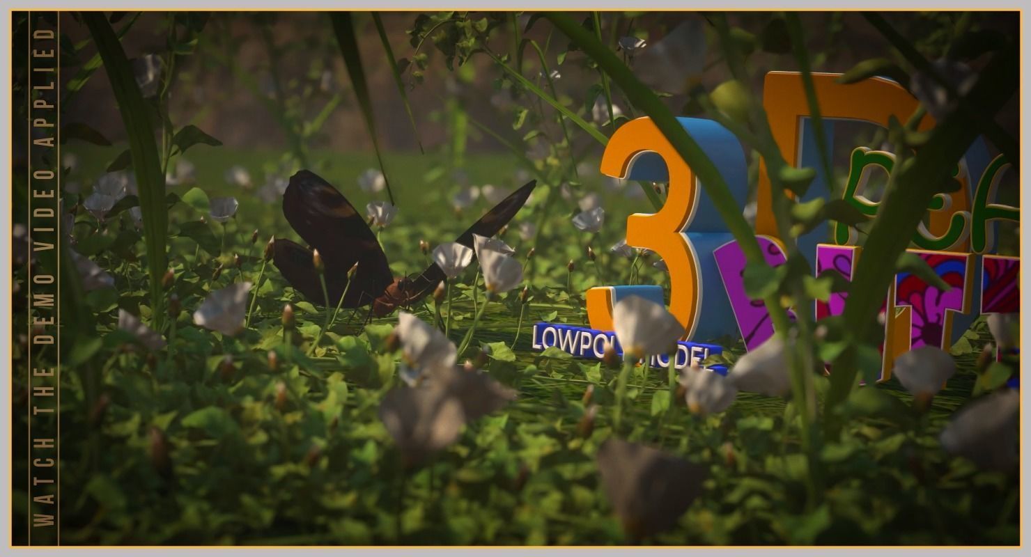 Peacock Butterfly Low-poly 3D model_34