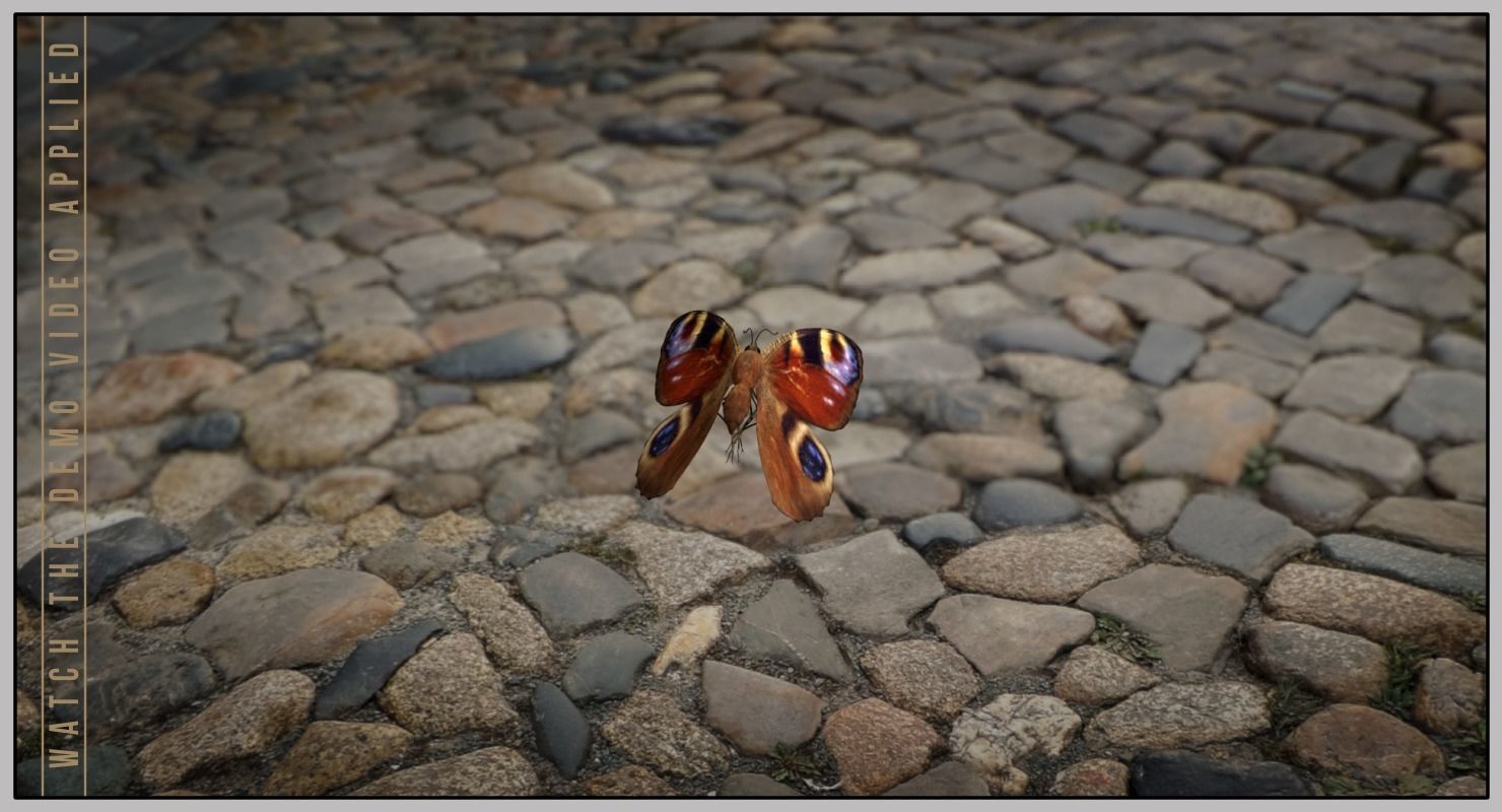 Peacock Butterfly Low-poly 3D model_22