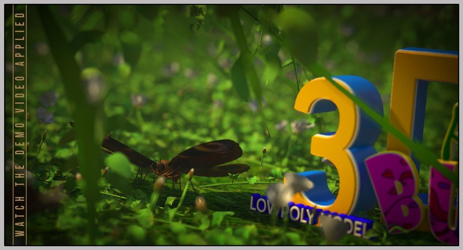 Peacock Butterfly Low-poly 3D model_17