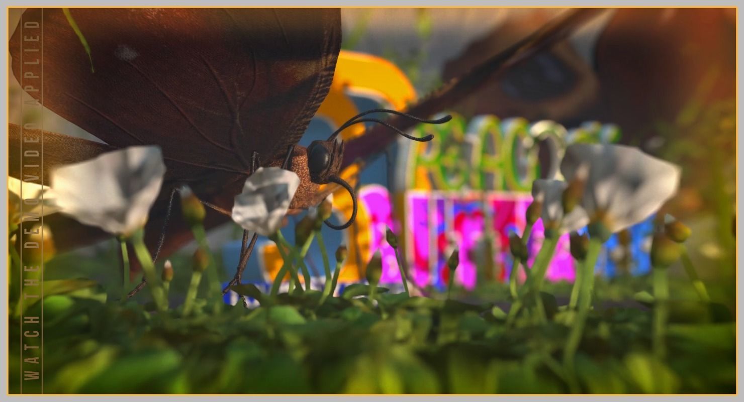 Peacock Butterfly Low-poly 3D model_35