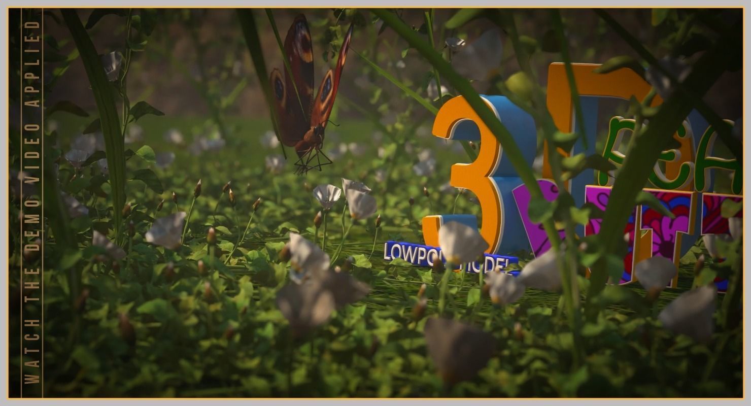 Peacock Butterfly Low-poly 3D model_32