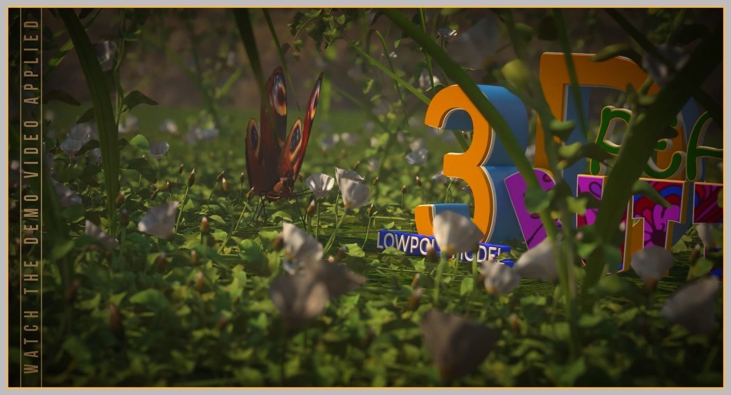 Peacock Butterfly Low-poly 3D model_33