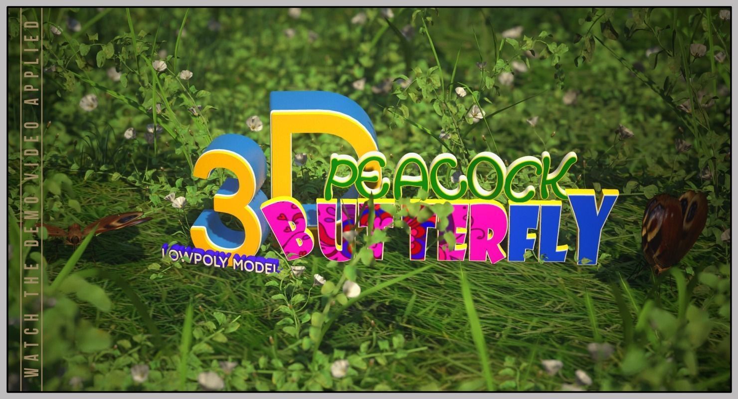 Peacock Butterfly Low-poly 3D model_18