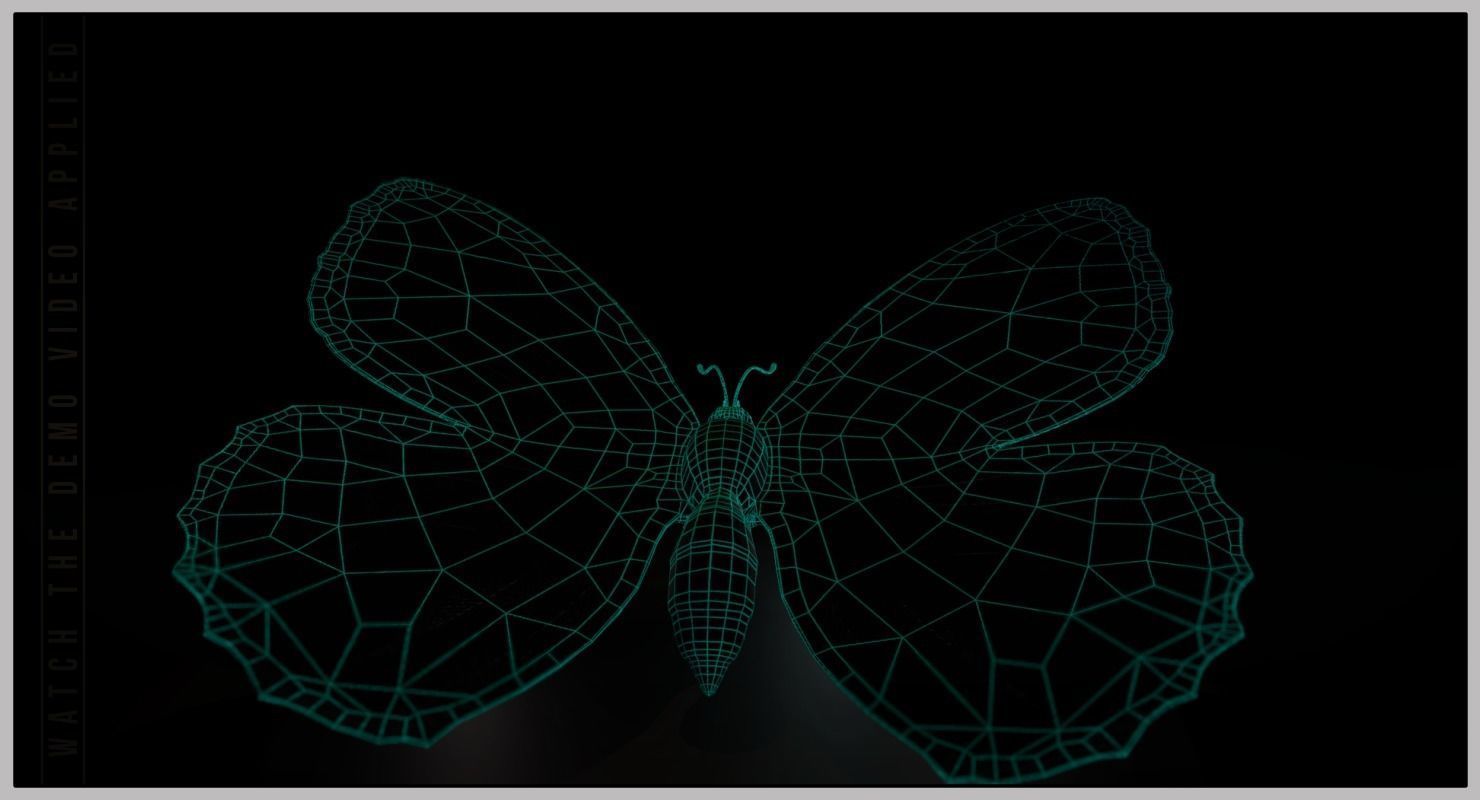 Peacock Butterfly Low-poly 3D model_11