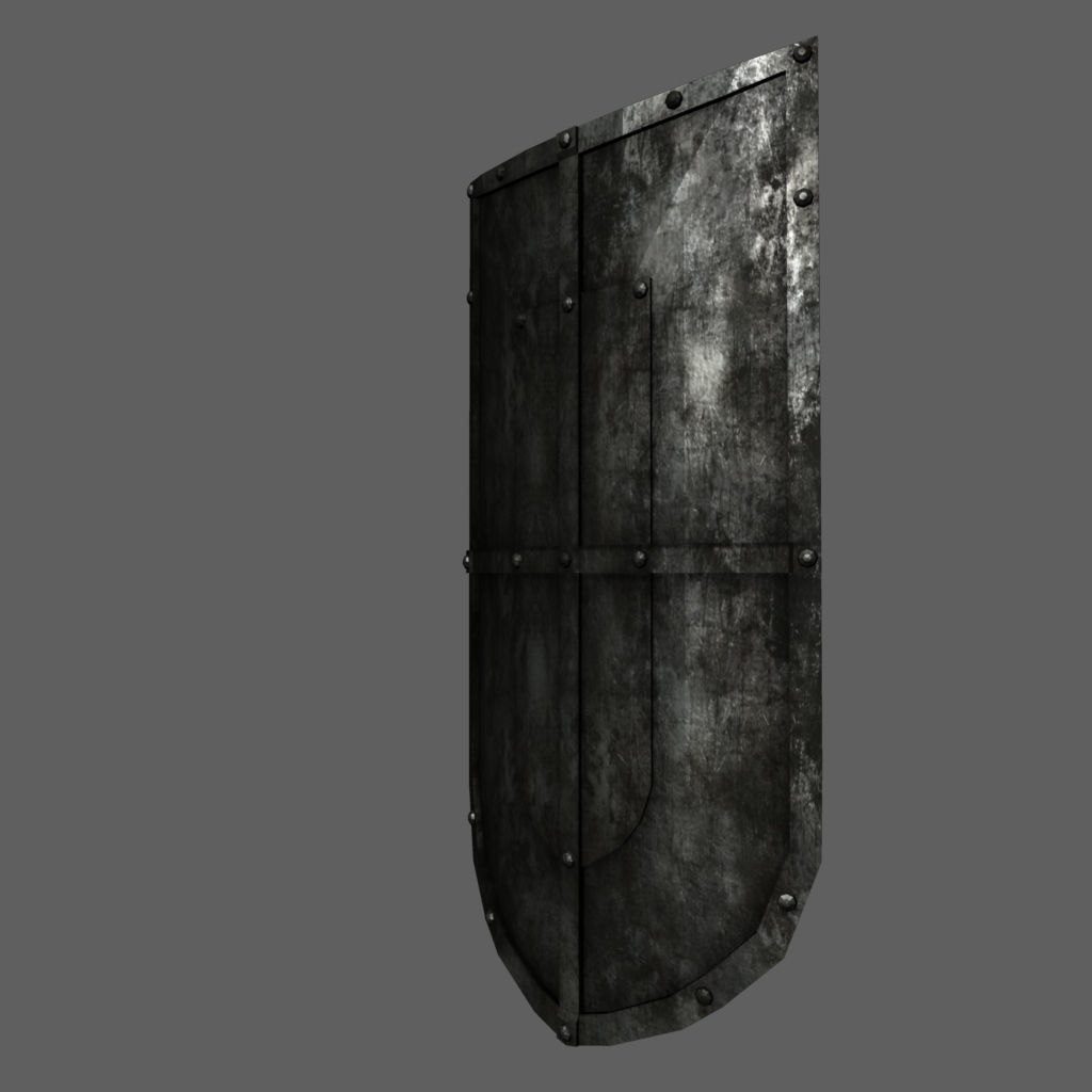 Shield metal 3D model_4