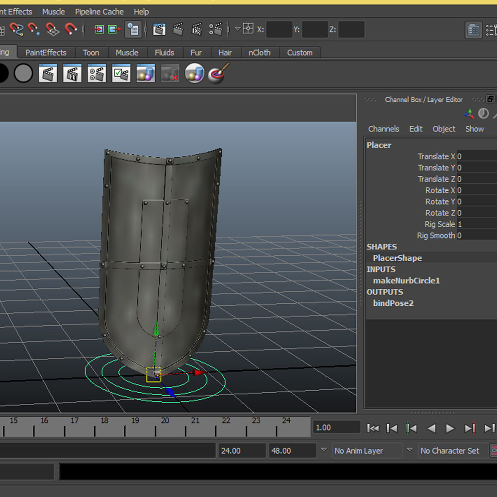 Shield metal 3D model_9