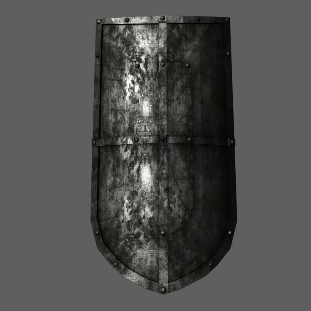 Shield metal 3D model_2