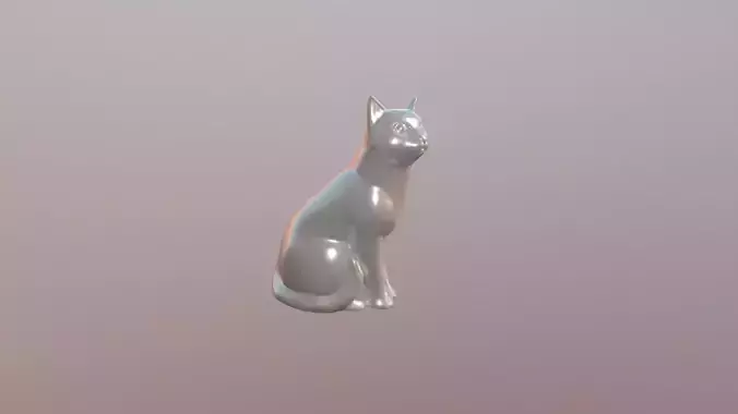 Sitting  cat watch right