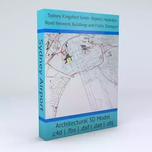 Sydney Kingsford Smith SYD Airport Roads Buildings Public Trans 3D model