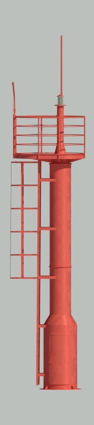 Signal and base station navigation mark Low-poly 3D model_1