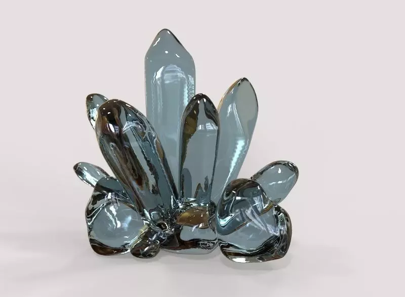 Crystals crystal cluster Low-poly 3D model_0