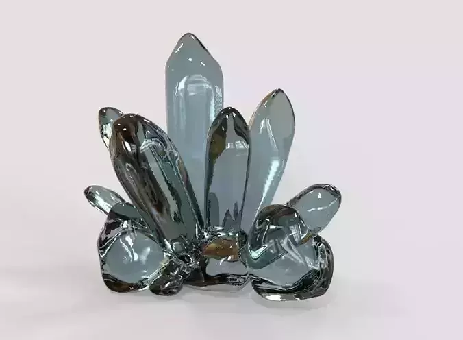 Crystals crystal cluster Low-poly 3D model