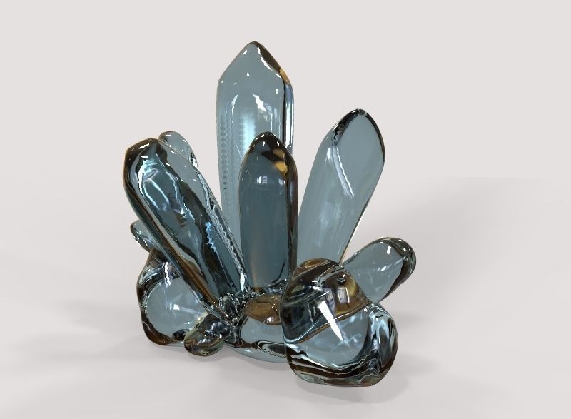 Crystals crystal cluster Low-poly 3D model_2