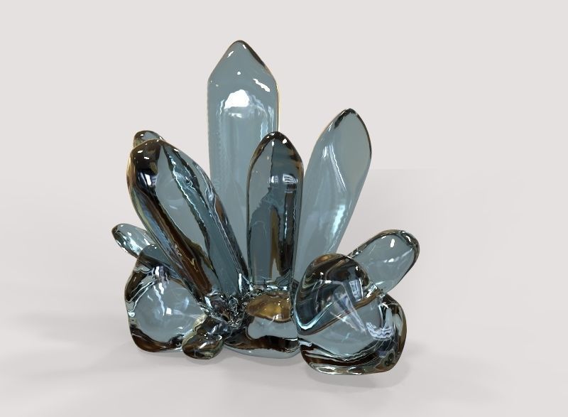Crystals crystal cluster Low-poly 3D model_1