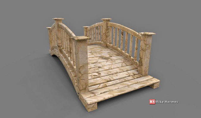 Marble bridge Low-poly 3D model