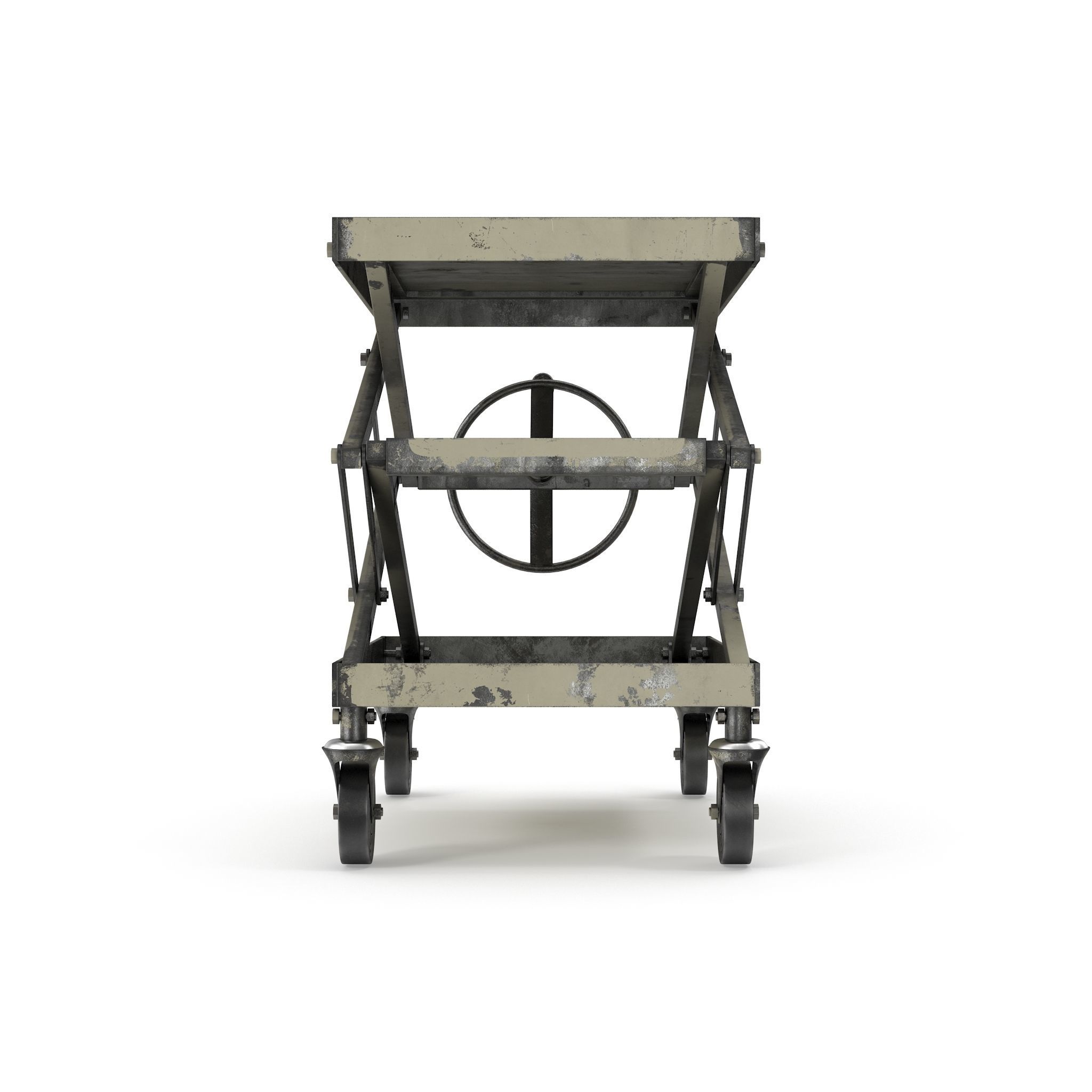 Metal Industrial table 3D model_1