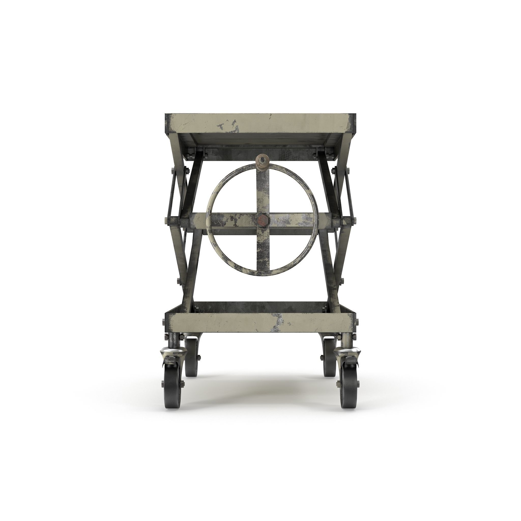 Metal Industrial table 3D model_7