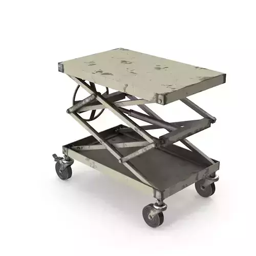 Metal Industrial table 3D model
