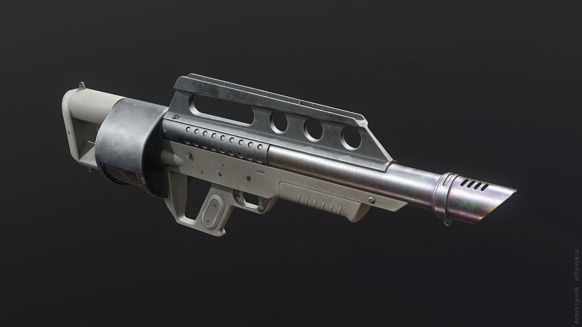 Pancor Jackhammer Shotgun Low-poly 3D model_1