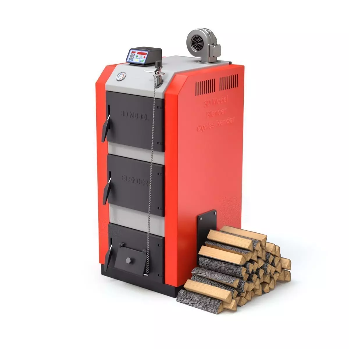 Solid Fuel Burning Boiler 3D model