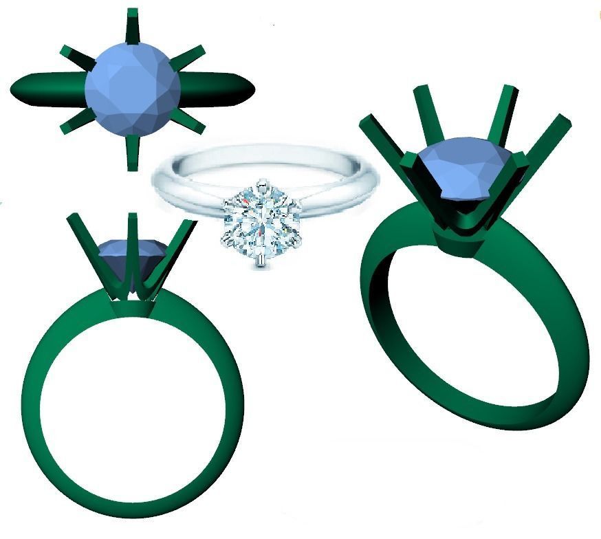 APLR0005-3CT TIFFANY SETTING SOLITAIRE RING 3D print model_1