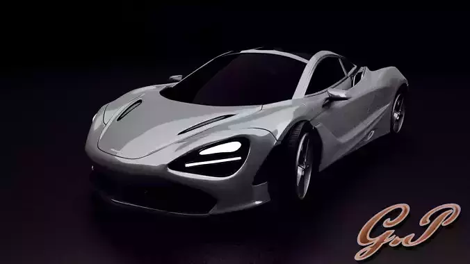 Mclaren 720S Exterior Low-poly 3D model