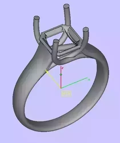 APLR0004-3ct EMERALD SOLITAIRE RING  3D print model