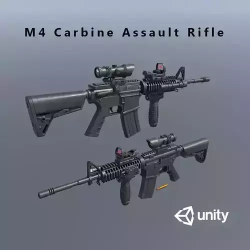 M4 Carbine Assult Rifle Low-poly 3D model
