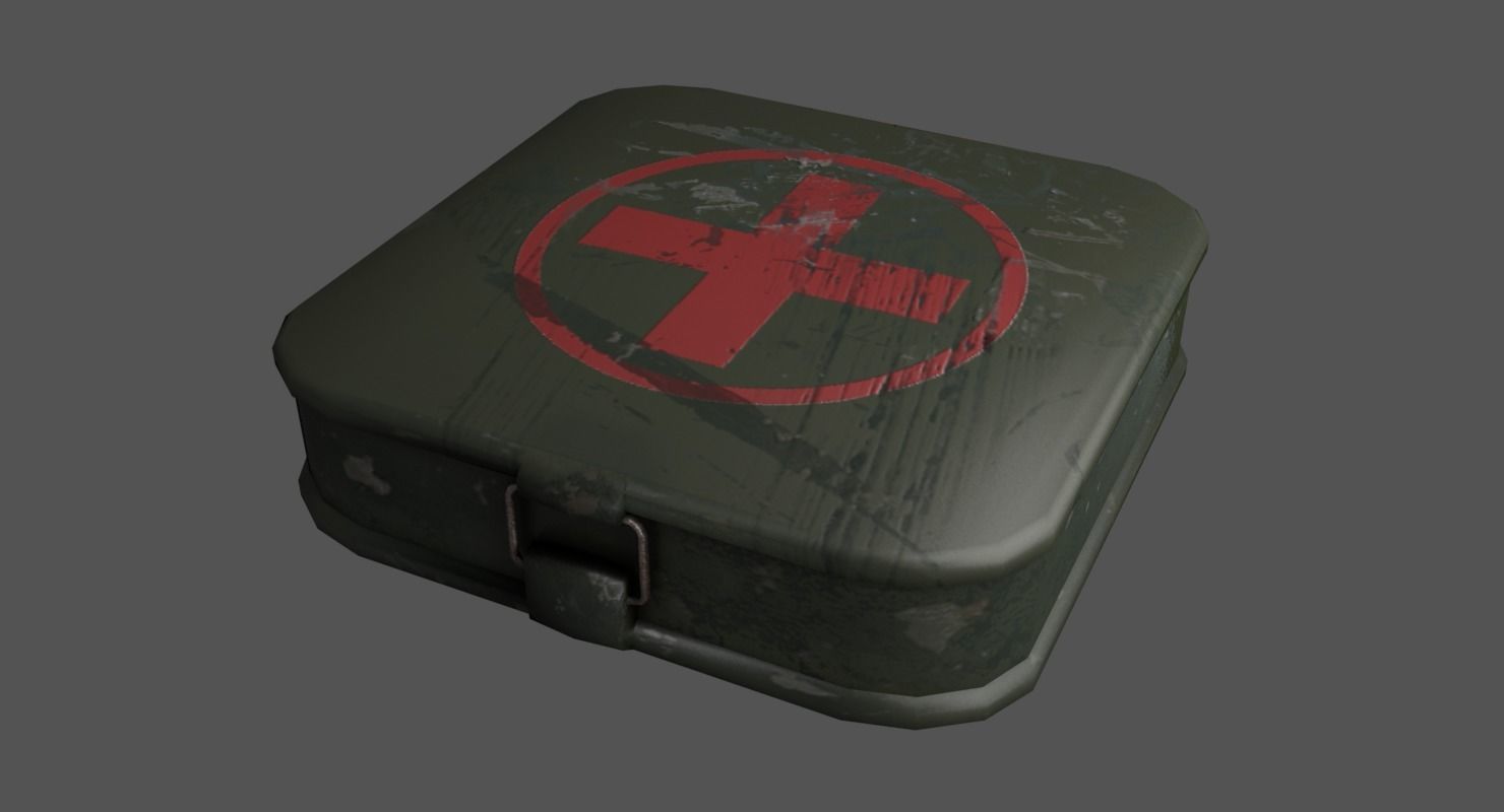 First Aid Kit Military Low-poly 3D model_1
