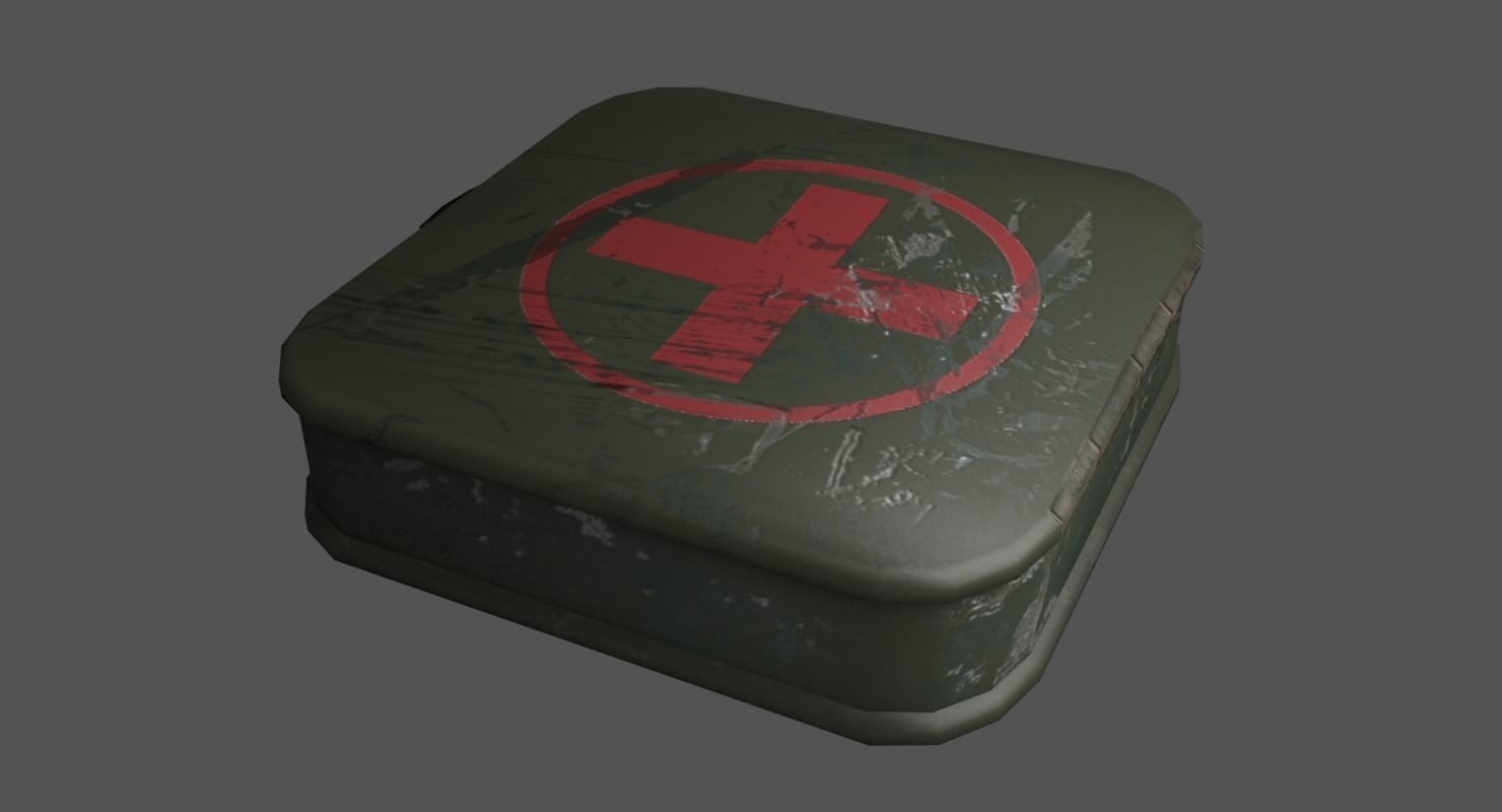 First Aid Kit Military Low-poly 3D model_4