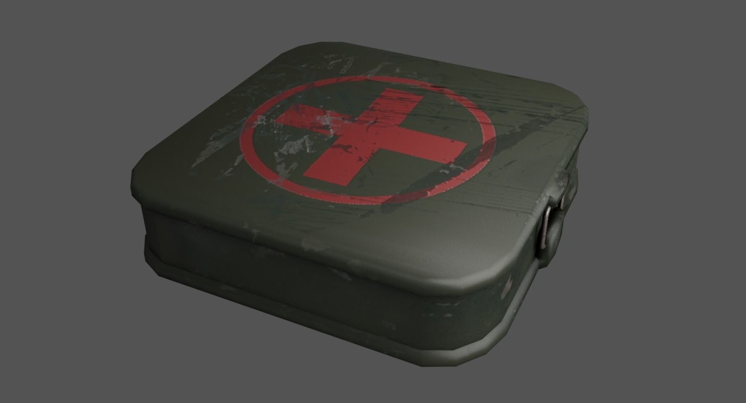 First Aid Kit Military Low-poly 3D model_2