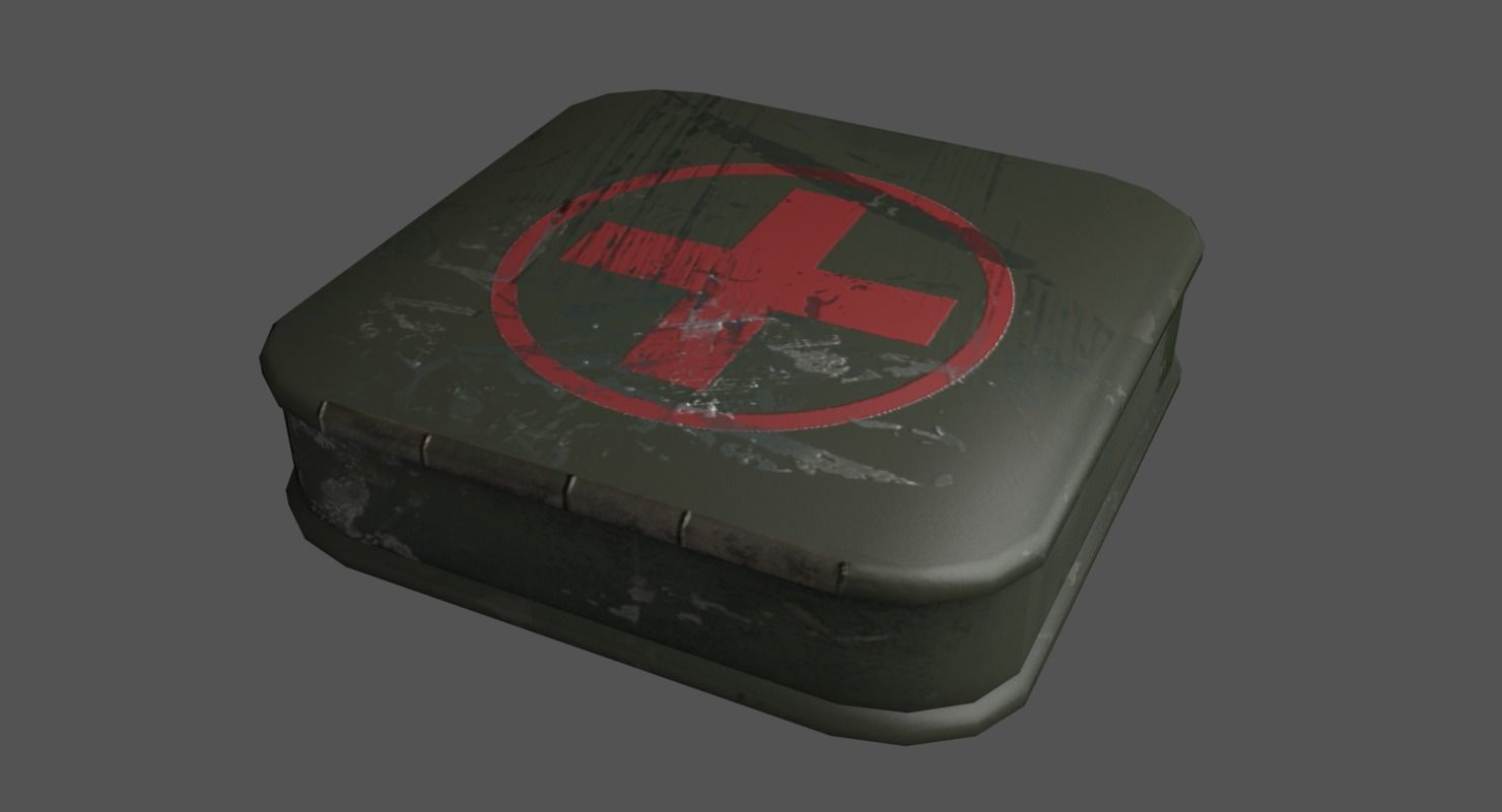 First Aid Kit Military Low-poly 3D model_3